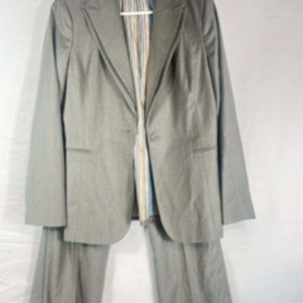 VINTAGE ALLEN BY ALLEN B SCHWARTZ 2  PIECE BUSINESS PANT SUIT SIZE 8 WOMENS